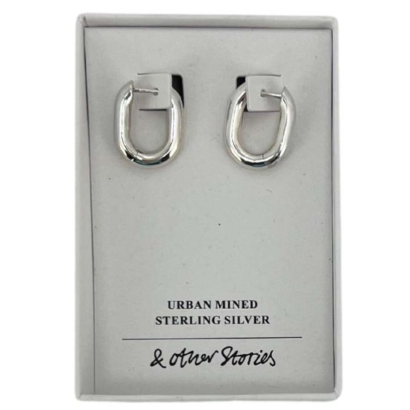 & Other Stories Jewelry - & Other Stories | Sterling Silver Oval Hoop Earrings | Silver